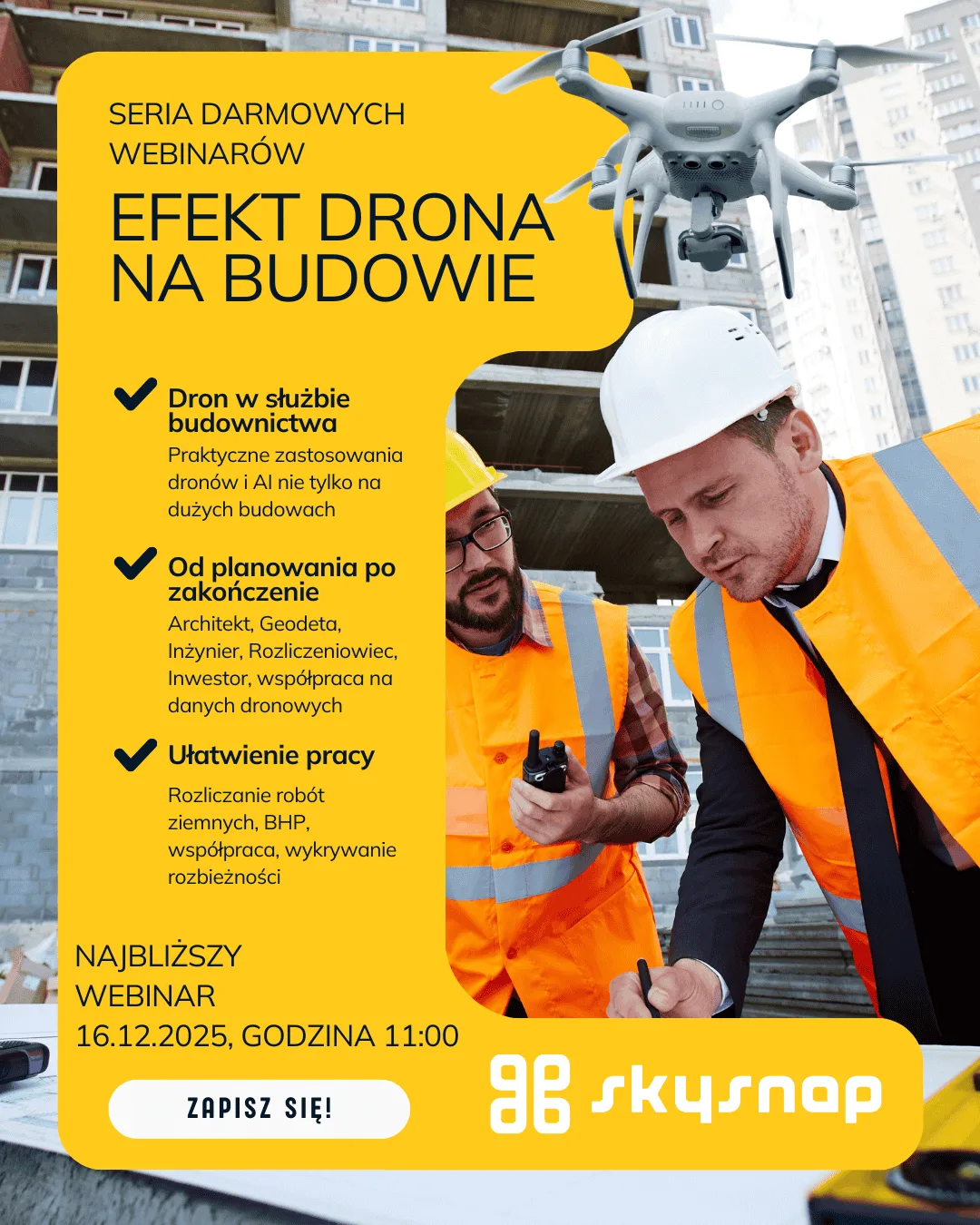 Efekt drona na budowie